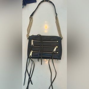 Navy Rebecca Minkoff Mini Five-Zip Rocker Cross-Body Bag